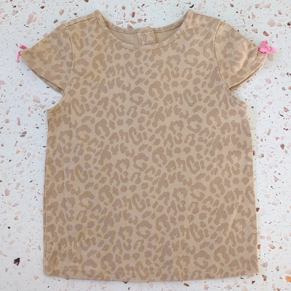 Gymboree | Tan Animal Print Cotton Knit Top | 4T